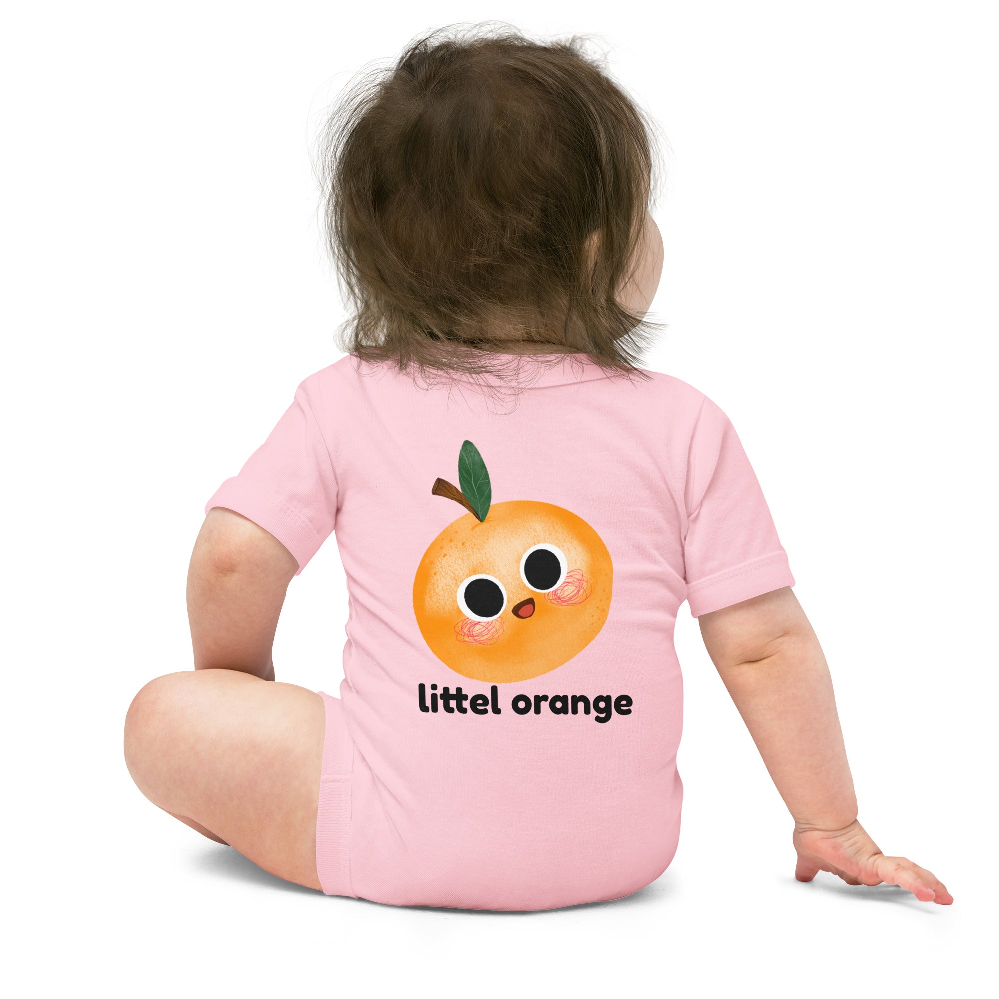 Little orange - Baby short sleeve one piece (back print)