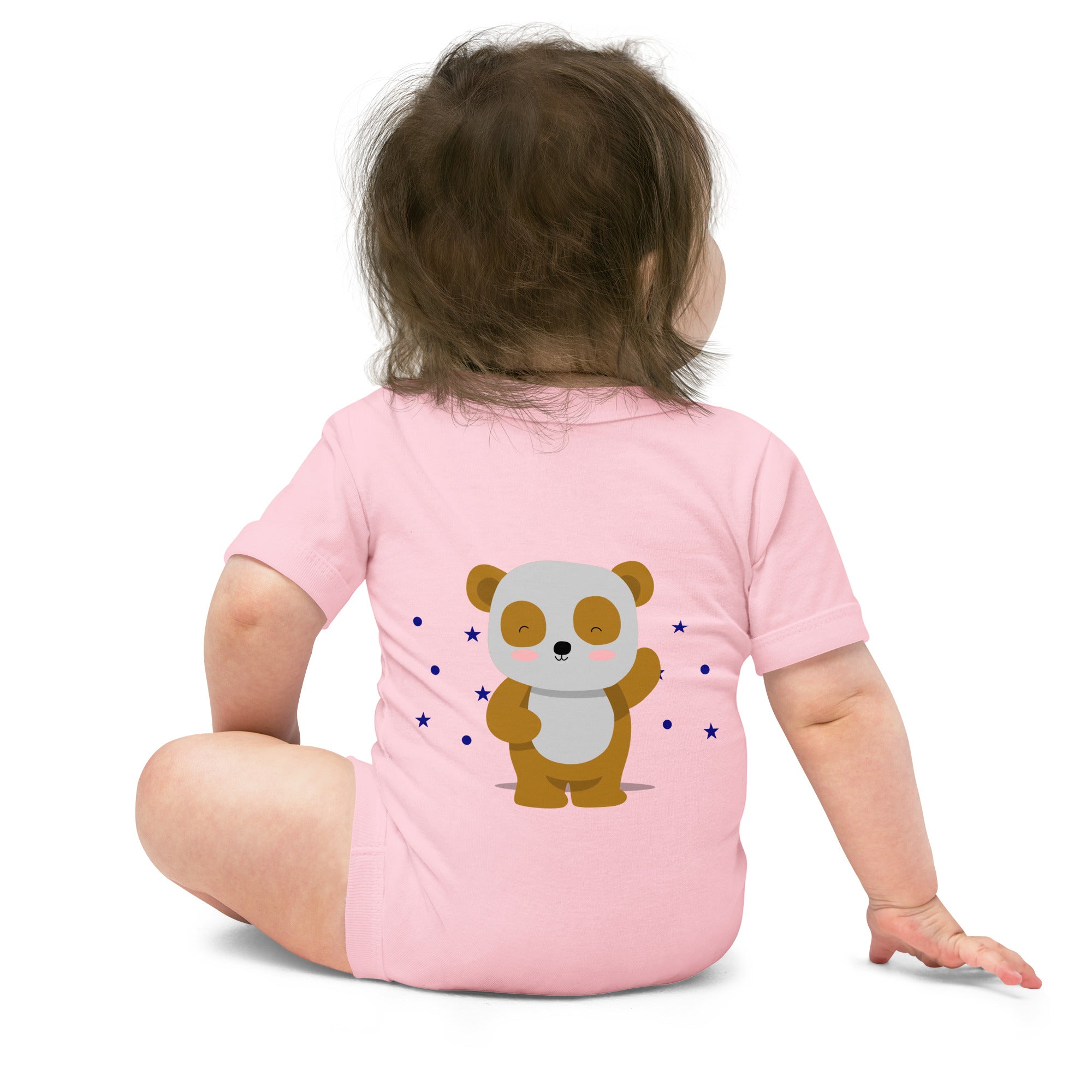 Sweet bear v1 - Baby short sleeve one piece (bank print)