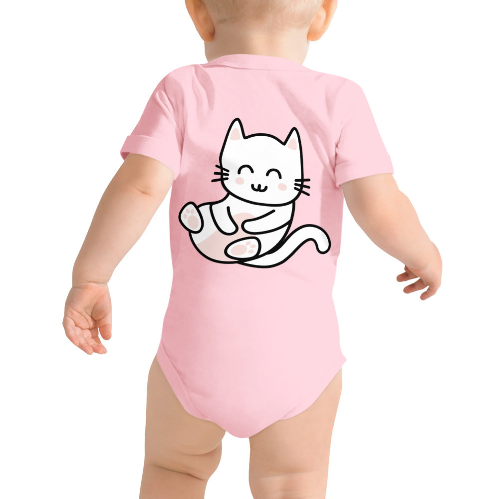 Meow V3 - Baby short sleeve one piece (back print)