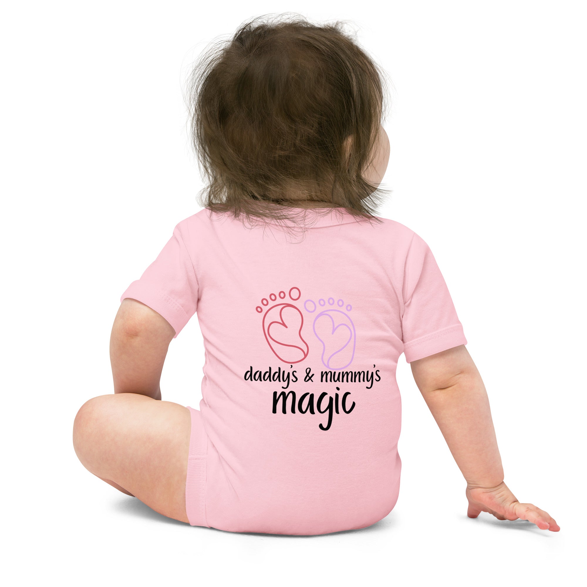 Daddy & Mummy's Magic - Baby short sleeve one piece (back print)