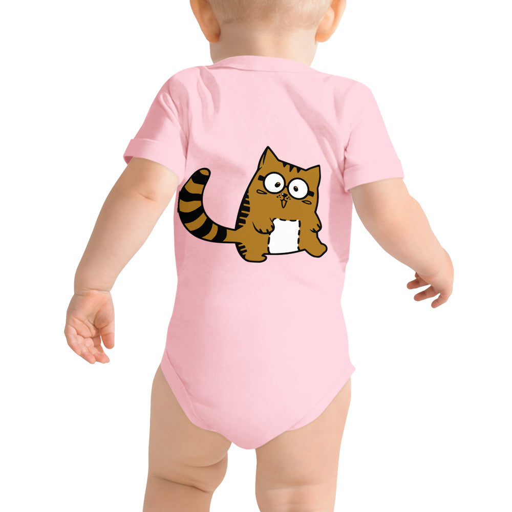 Meow V5 - Baby short sleeve one piece (back print)