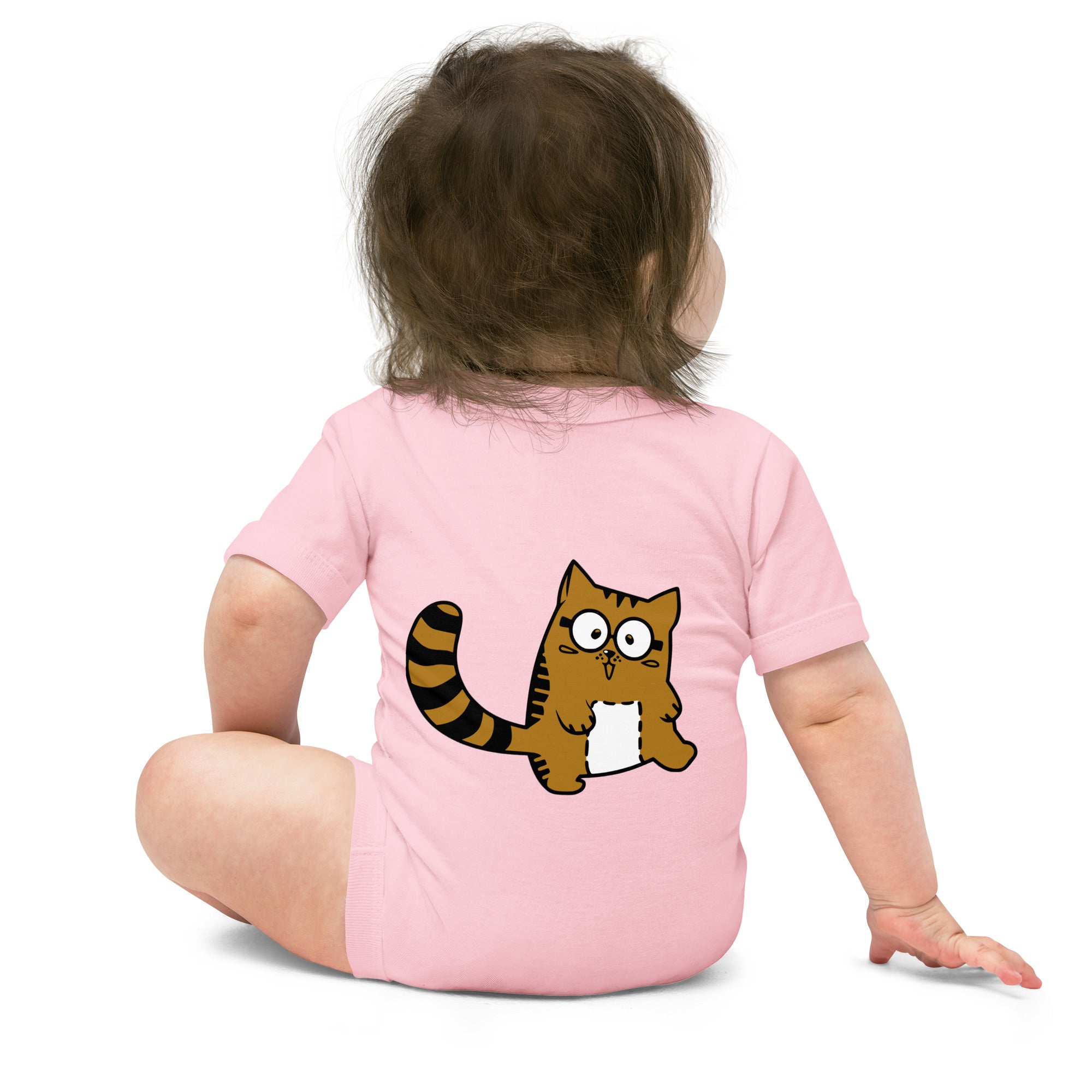 Meow V5 - Baby short sleeve one piece (back print)