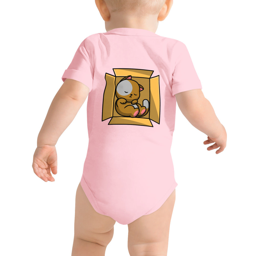 Meow V6 - Baby short sleeve one piece (back print)