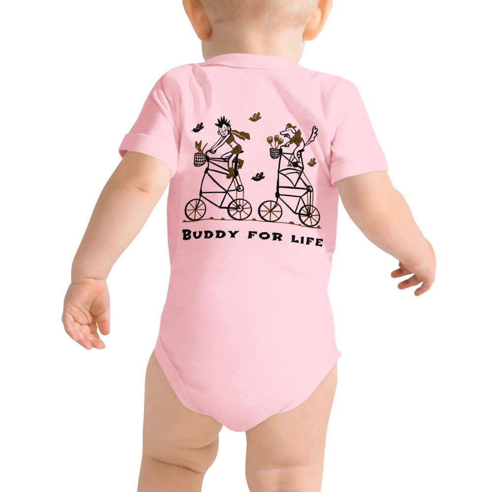 Buddy for life - Baby short sleeve one piece (back print)