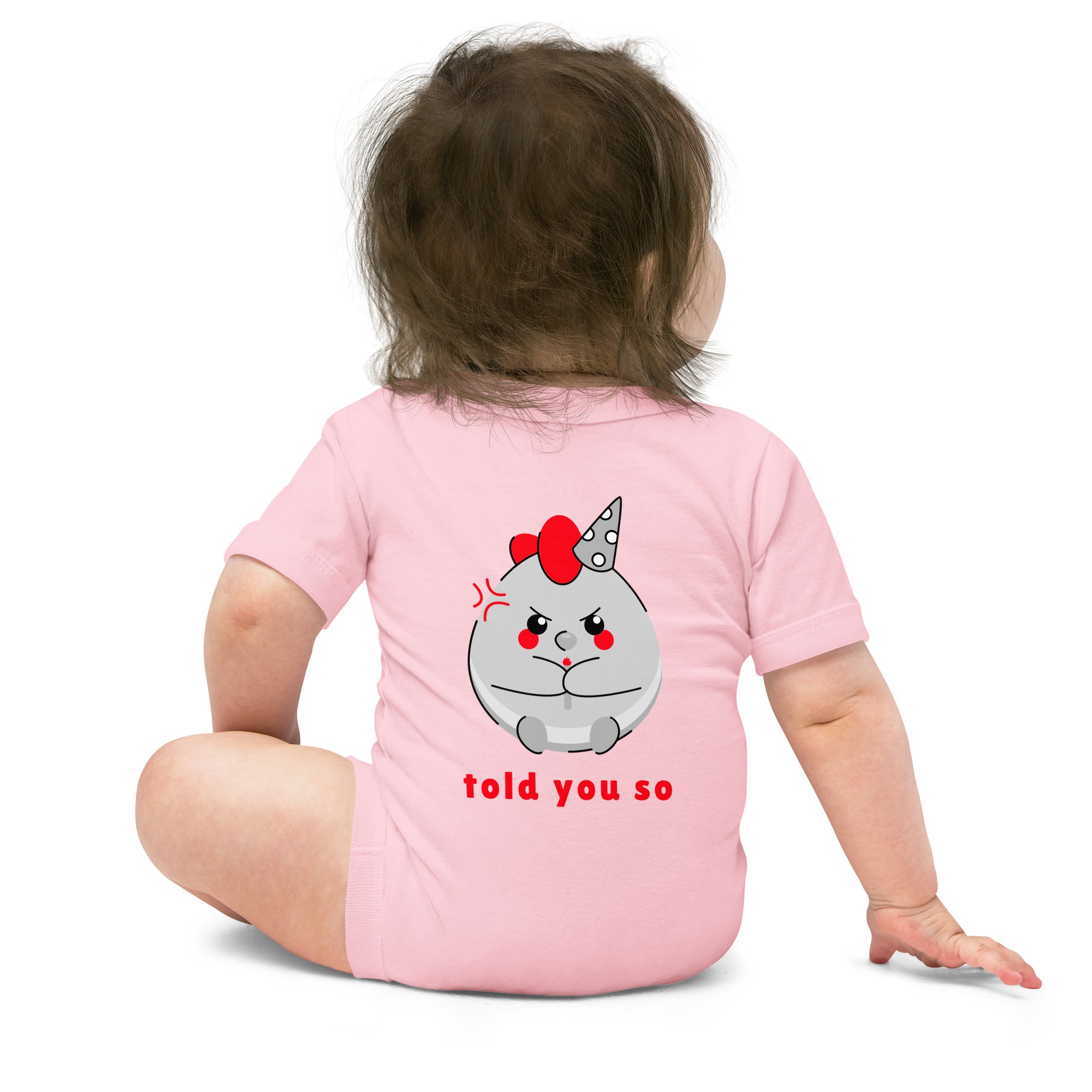 Told you so V - Baby short sleeve one piece (back print)