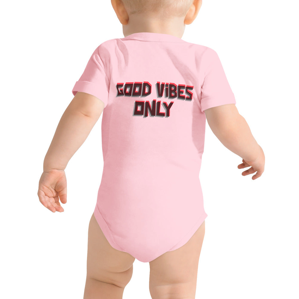 Good vibes only - Baby short sleeve one piece (back print)