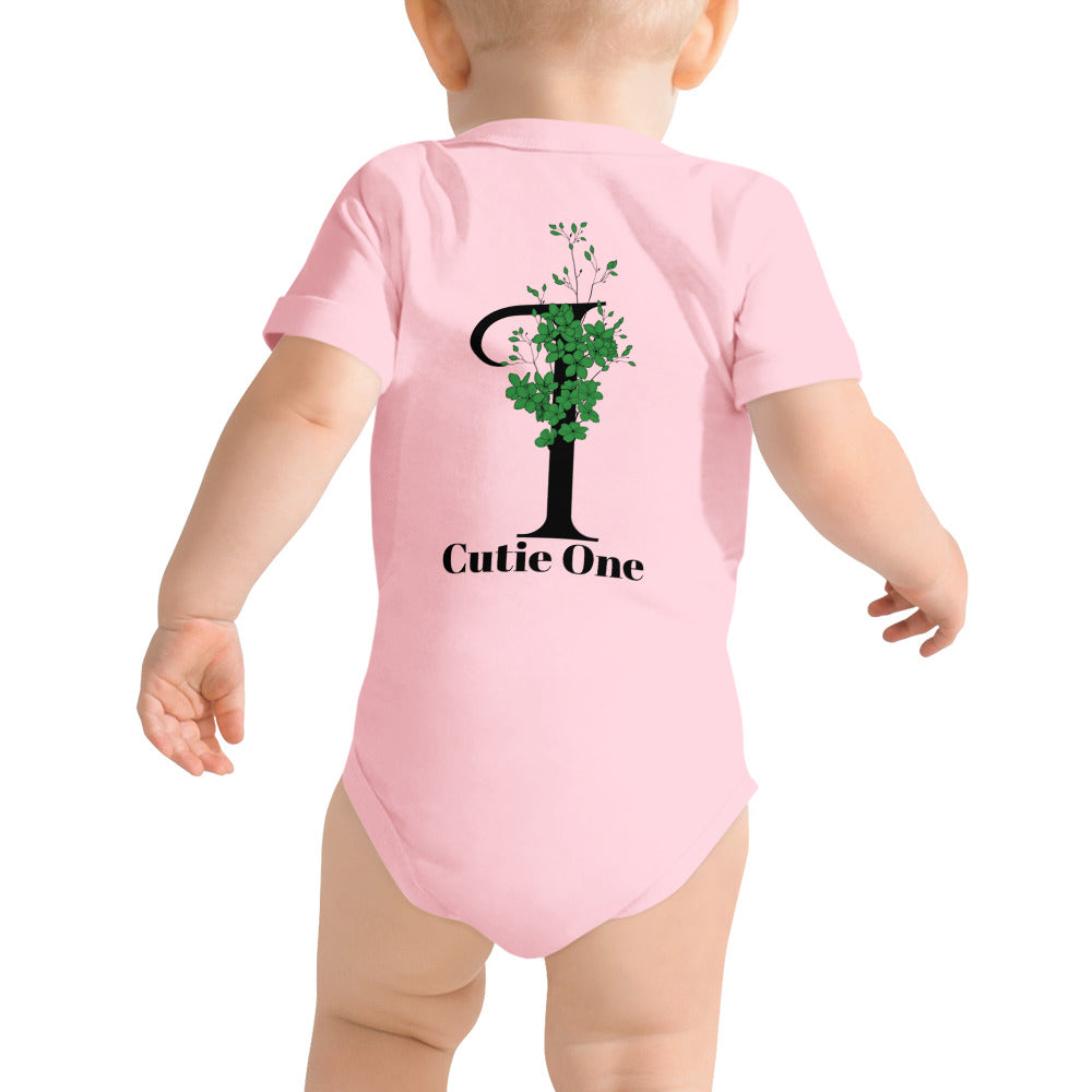 Cutie One - Baby short sleeve one piece (back print)