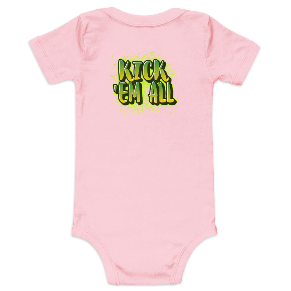 Kick'em all - Baby short sleeve one piece (back print)