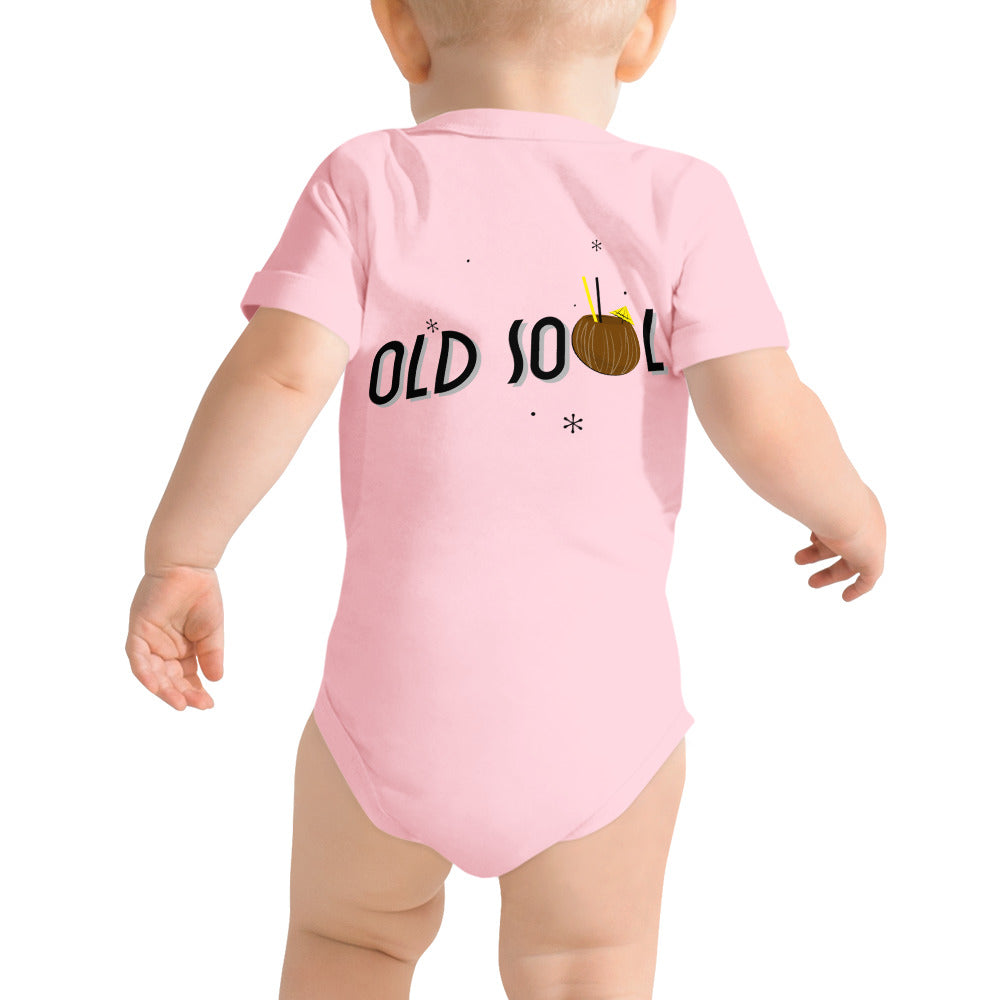 Old soul - Baby short sleeve one piece (back print)