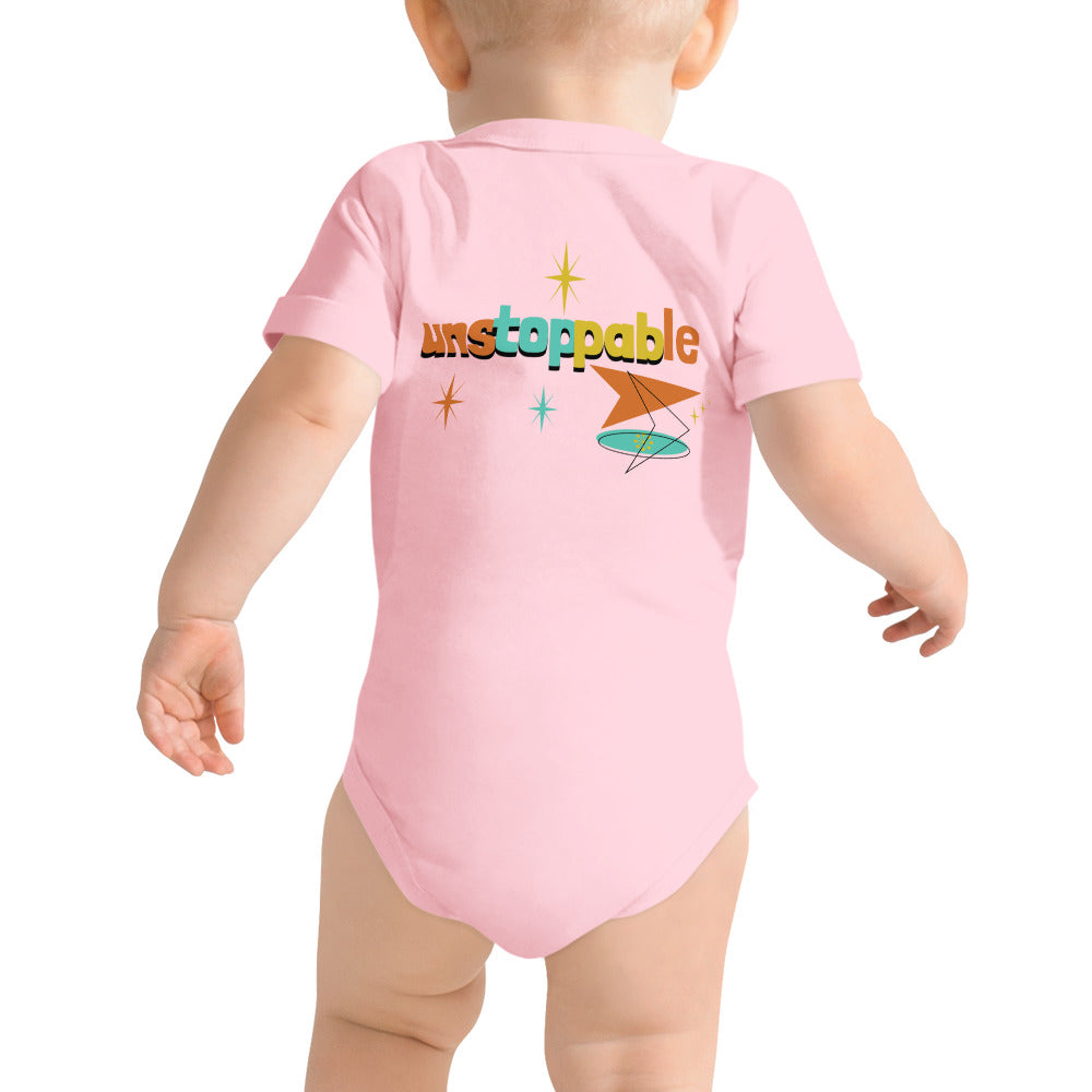 Unstoppable - Baby short sleeve one piece (back print)