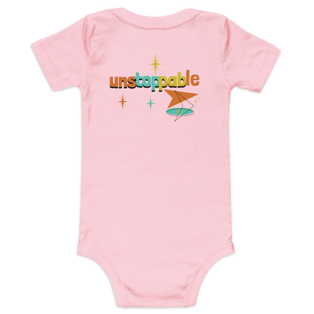 Unstoppable - Baby short sleeve one piece (back print)