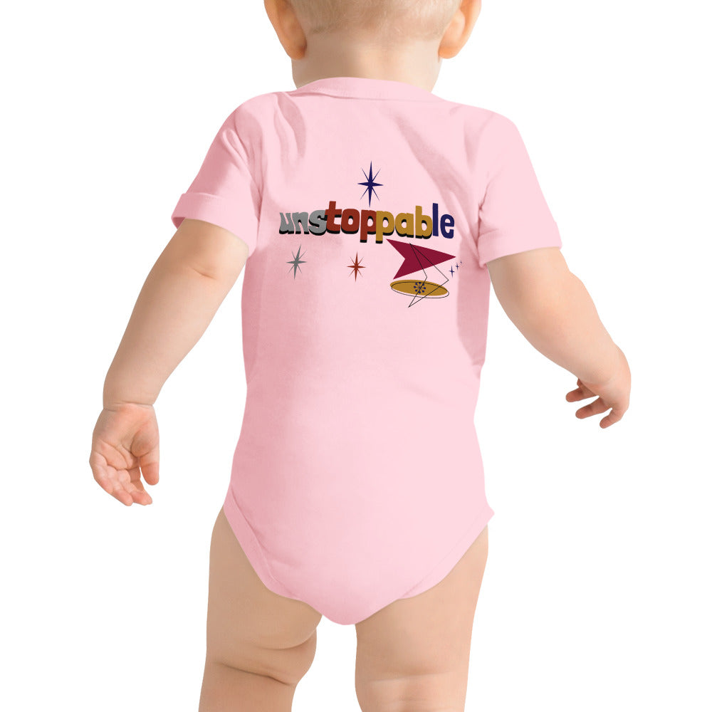 Unstoppable - Baby short sleeve one piece (back print)