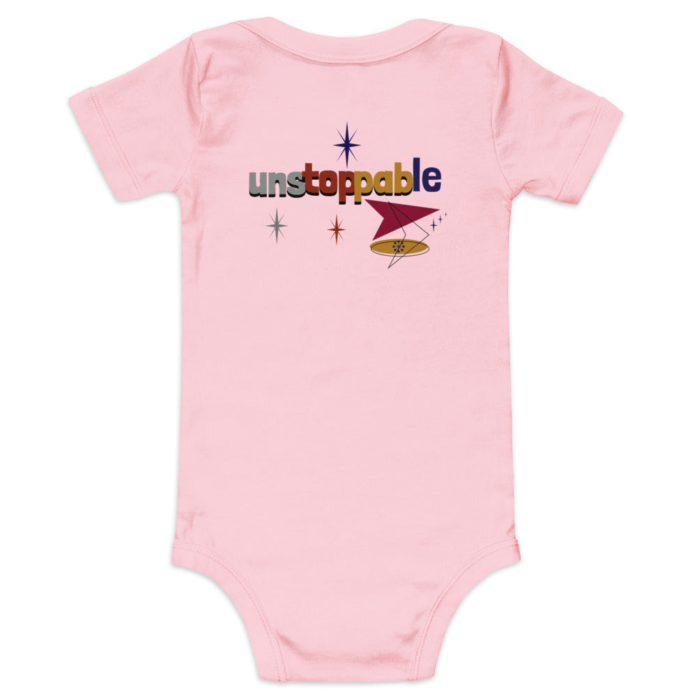 Unstoppable - Baby short sleeve one piece (back print)