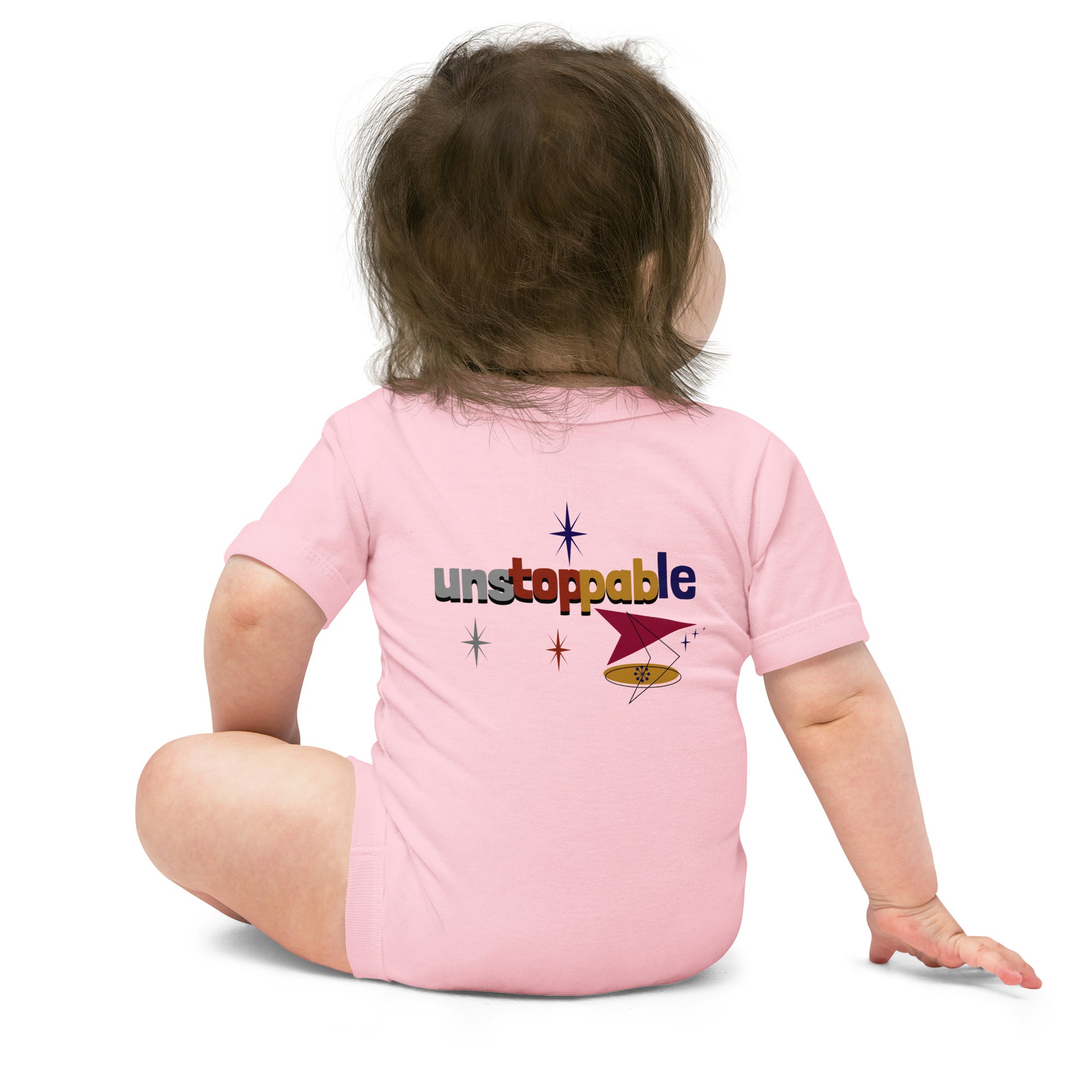 Unstoppable - Baby short sleeve one piece (back print)