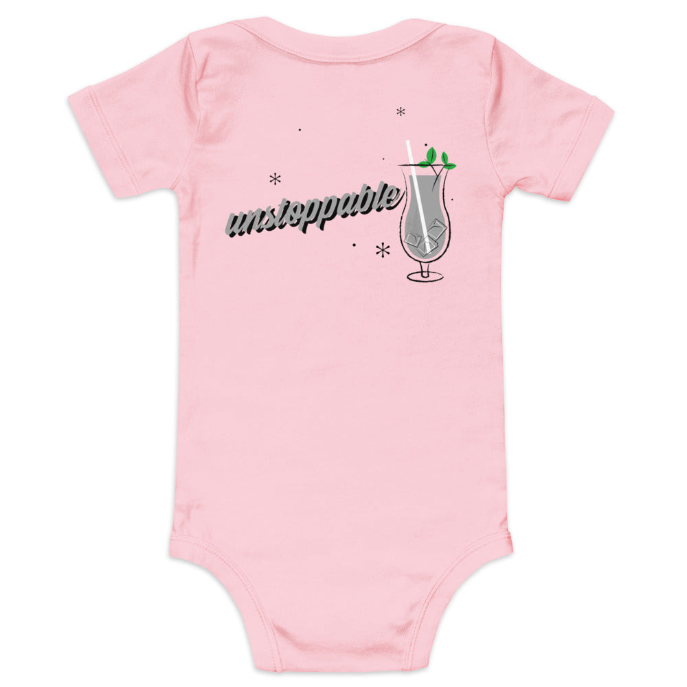 Unstoppable V - Baby short sleeve one piece (back print)