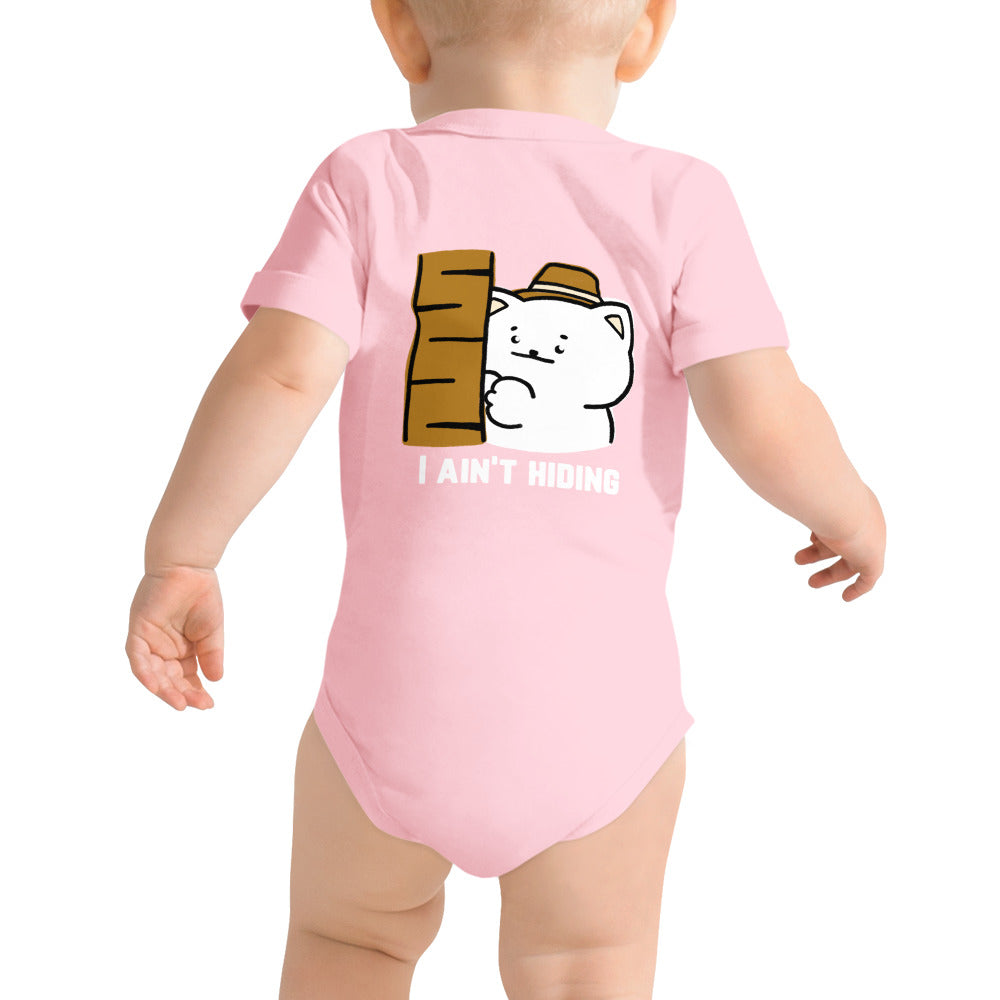 I ain't hiding - Baby short sleeve one piece (back print)