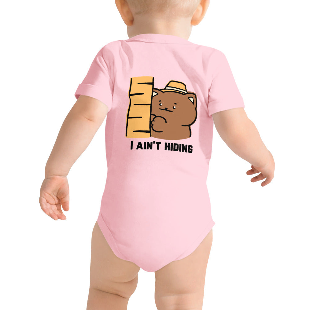 I ain't hiding - Baby short sleeve one piece (back print)