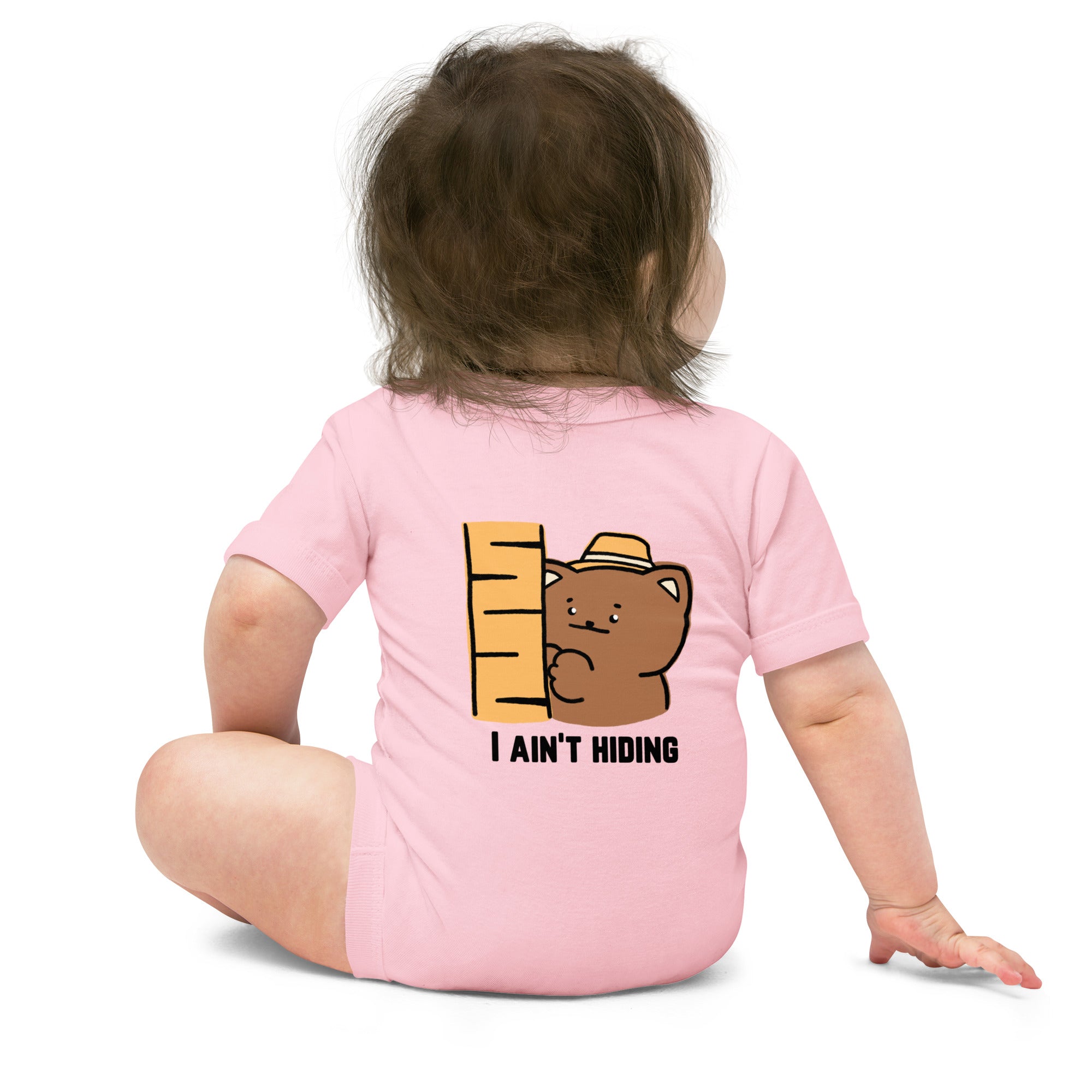 I ain't hiding - Baby short sleeve one piece (back print)