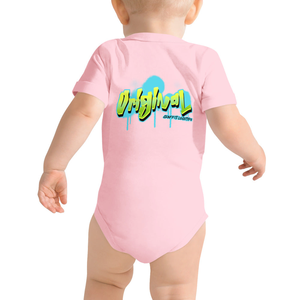 Original made with love - Baby short sleeve one piece (back print)