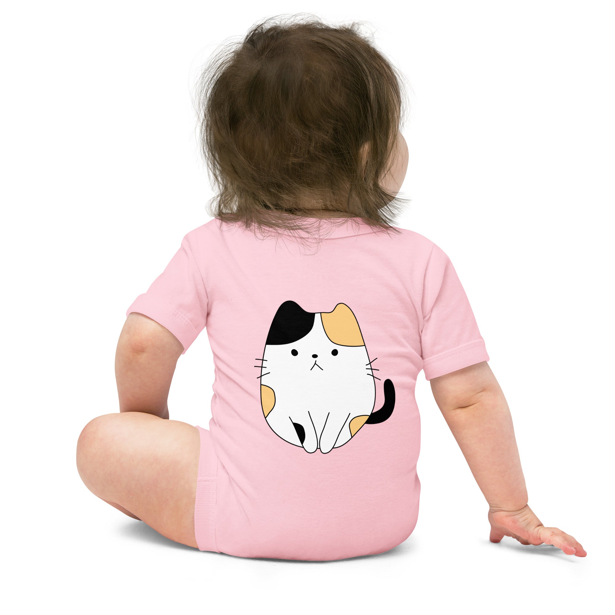 Meow V4 - Baby short sleeve one piece (back print)