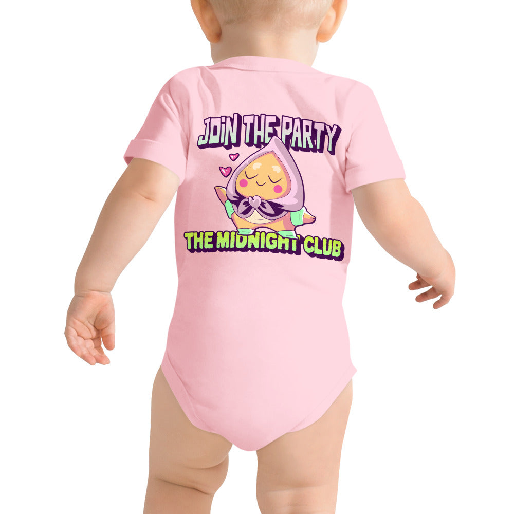 Join the party - The Midnight Club - Baby short sleeve one piece (back print)