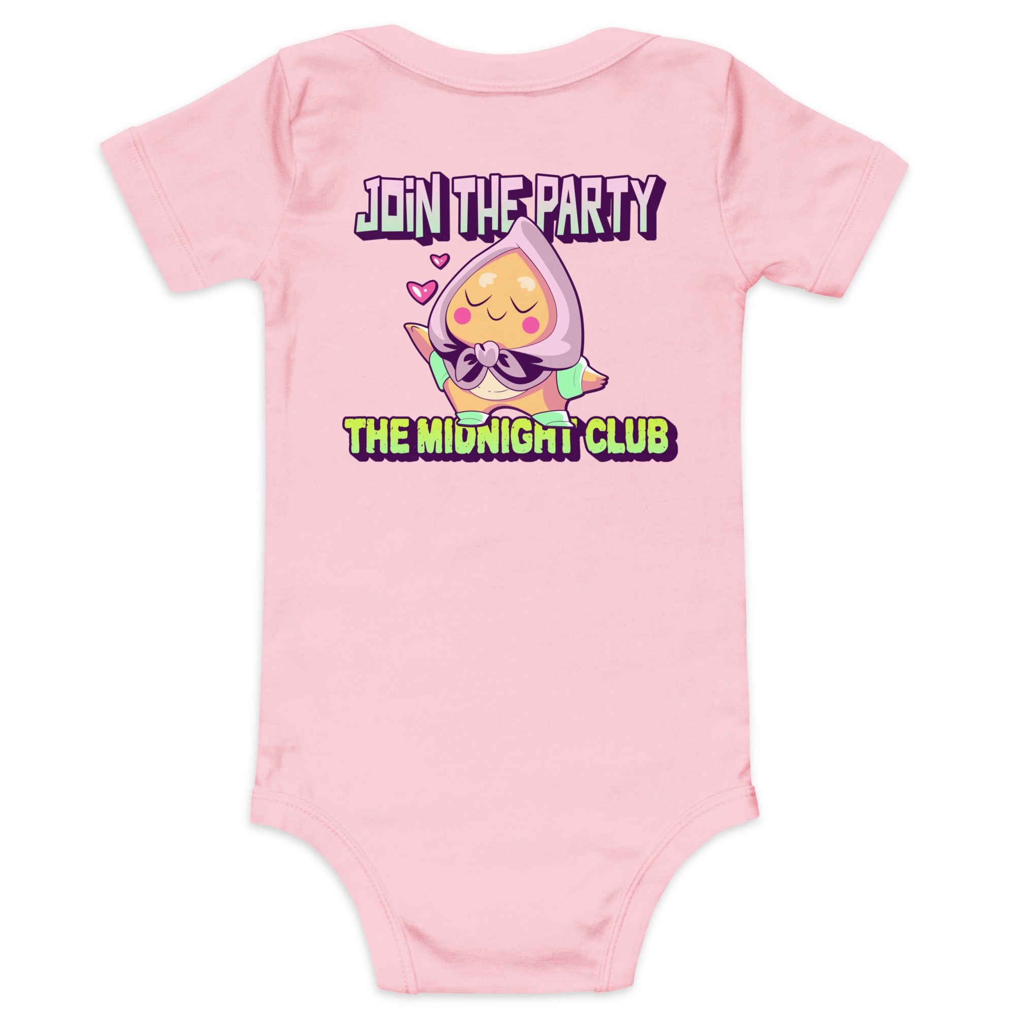 Join the party - The Midnight Club - Baby short sleeve one piece (back print)