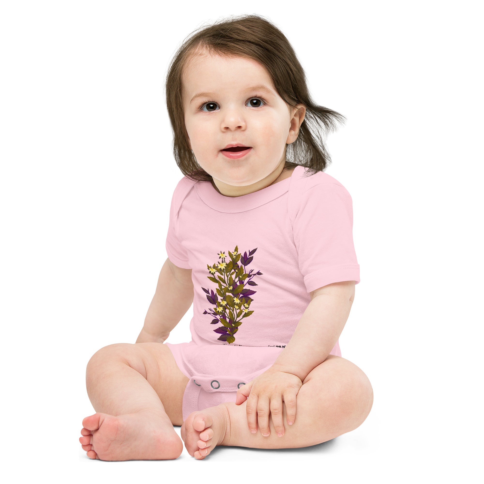 botanical illustration - Baby short sleeve one piece