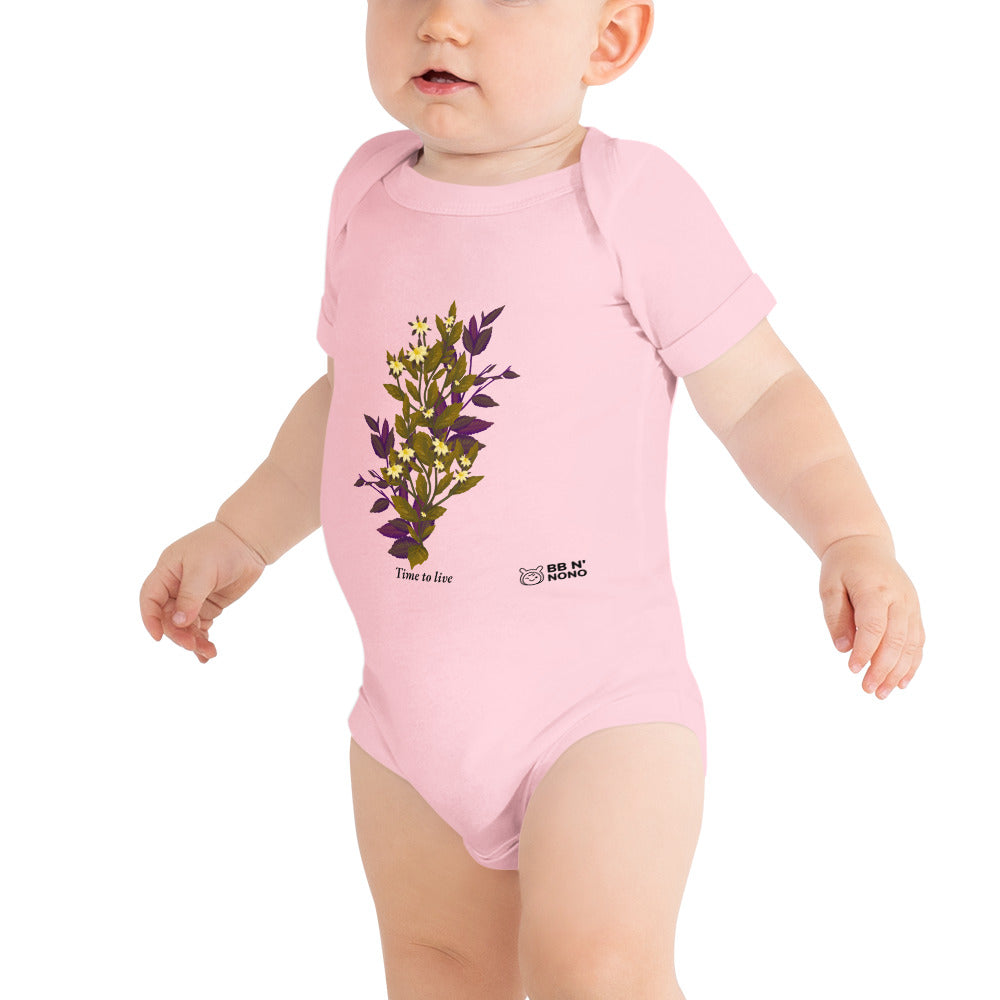 botanical illustration - Baby short sleeve one piece