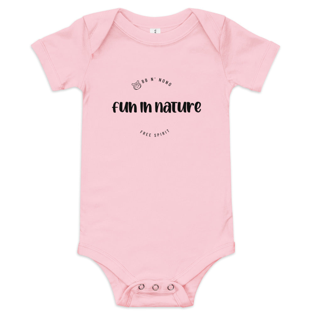 Fun in nature with logo - Baby short sleeve one piece