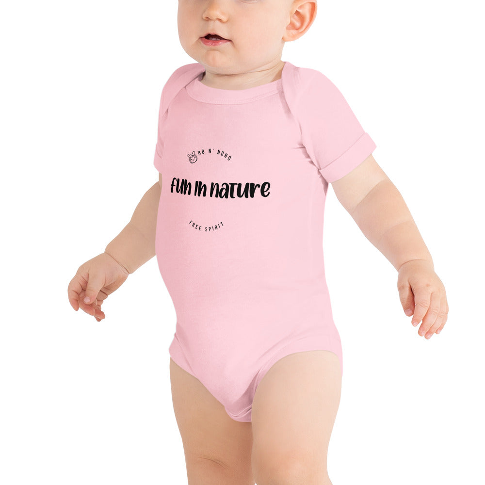 Fun in nature with logo - Baby short sleeve one piece