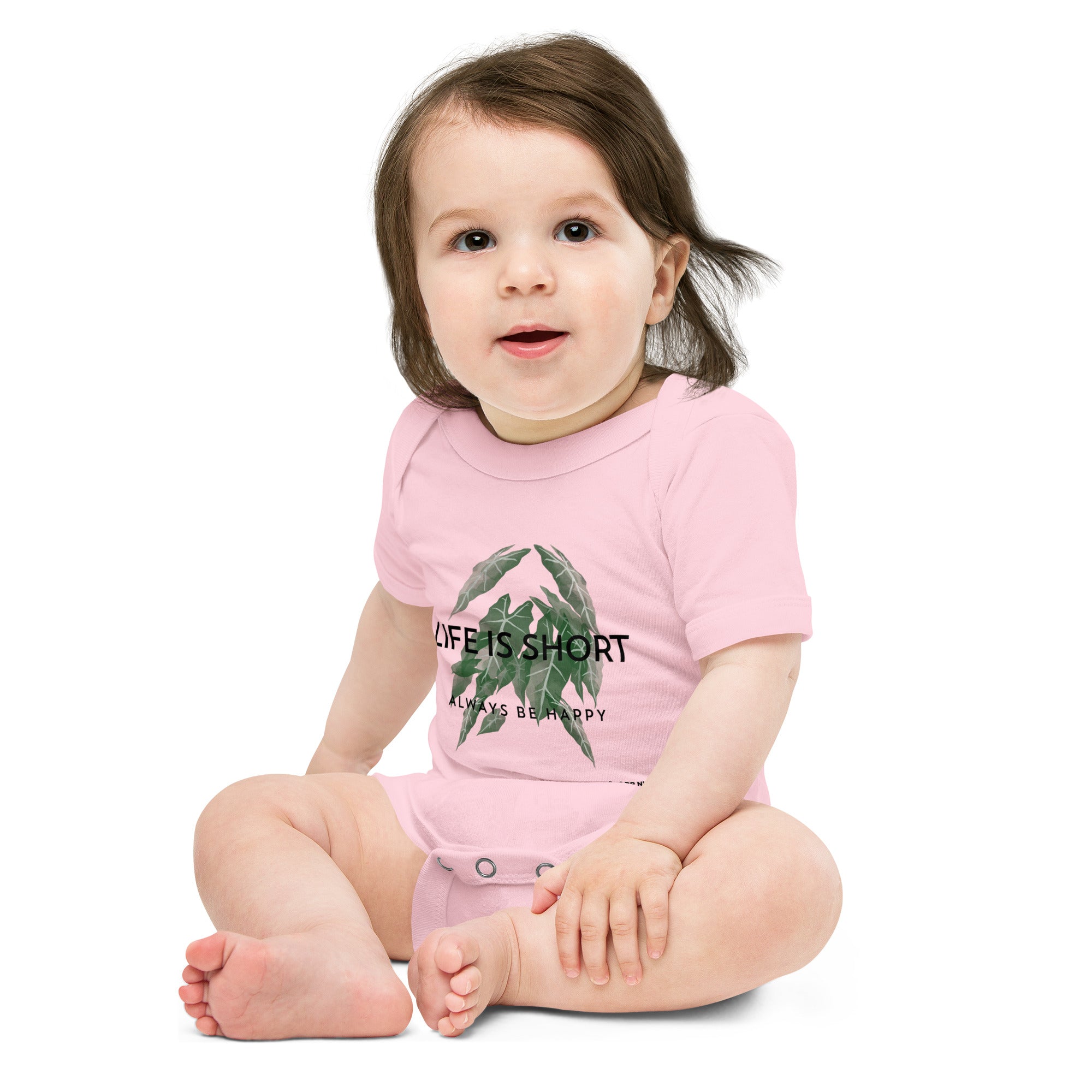 Life is short, always be happy - Baby short sleeve one piece