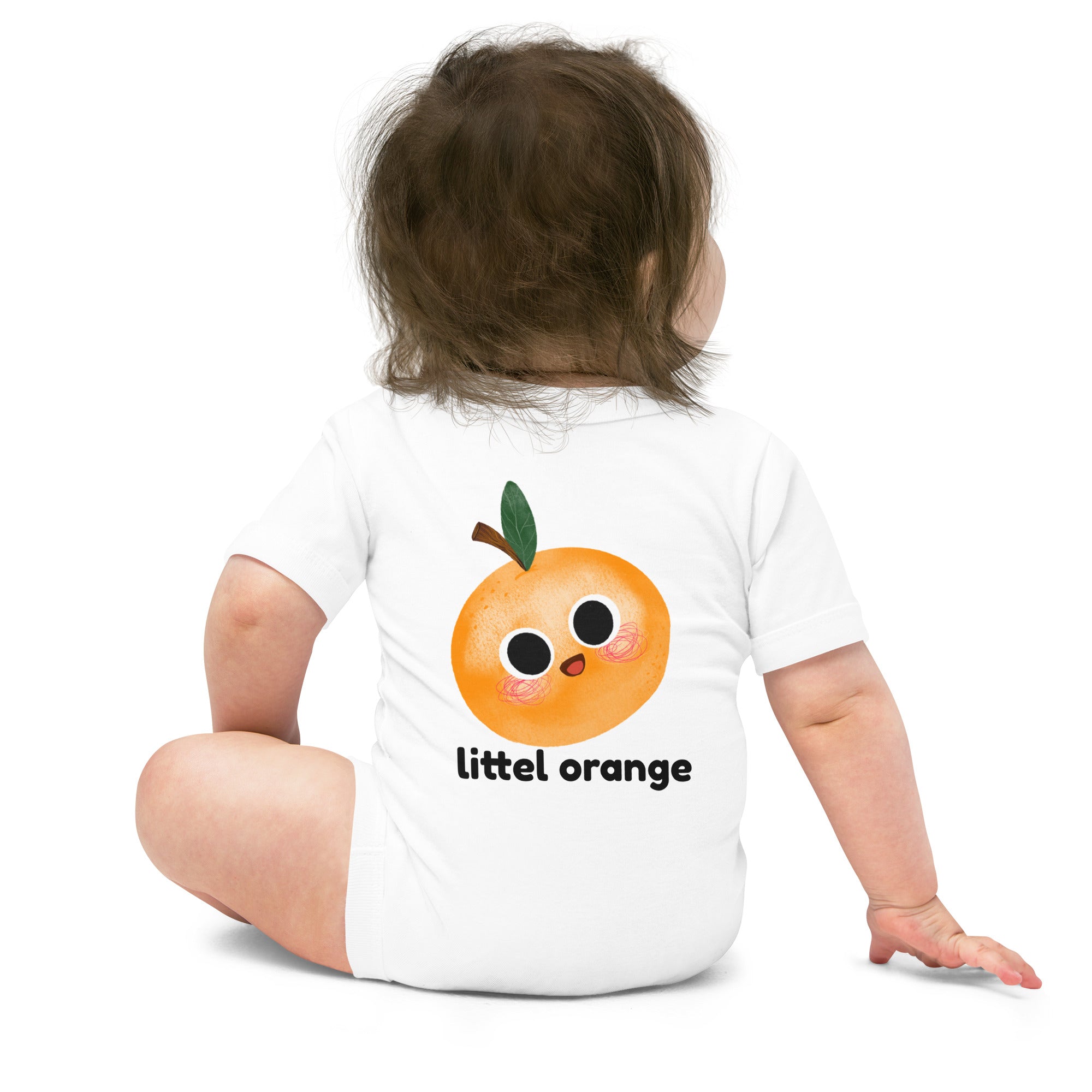 Little orange - Baby short sleeve one piece (back print)