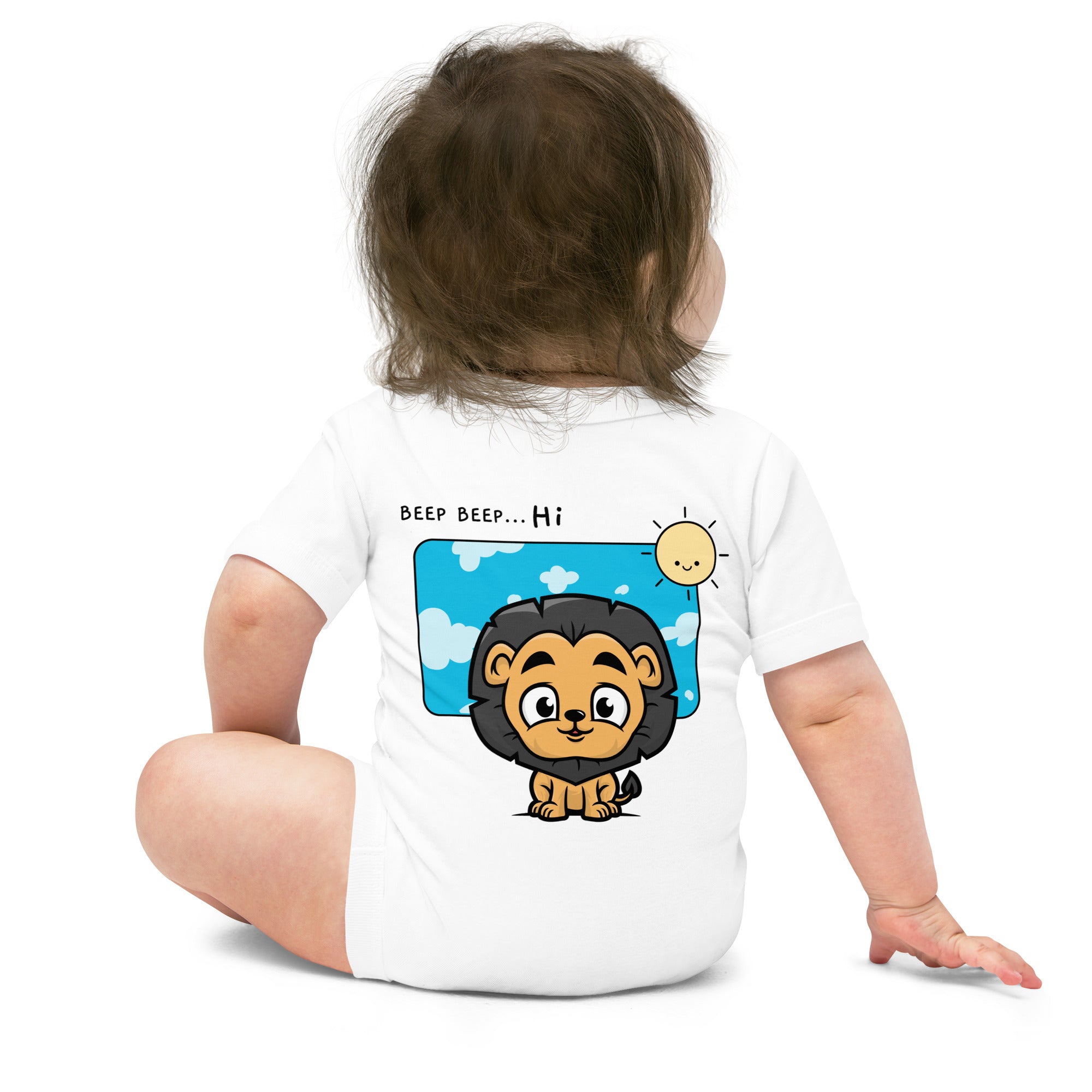 Lit Lion - Baby short sleeve one piece (back print)