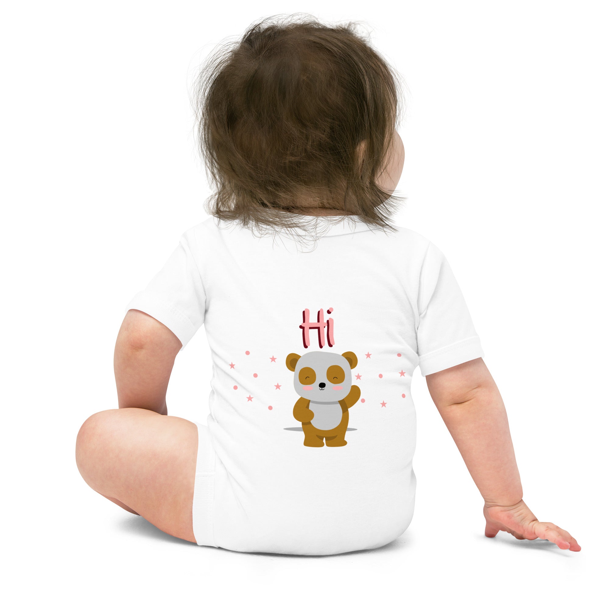 Sweet bear - Baby short sleeve one piece (back print)