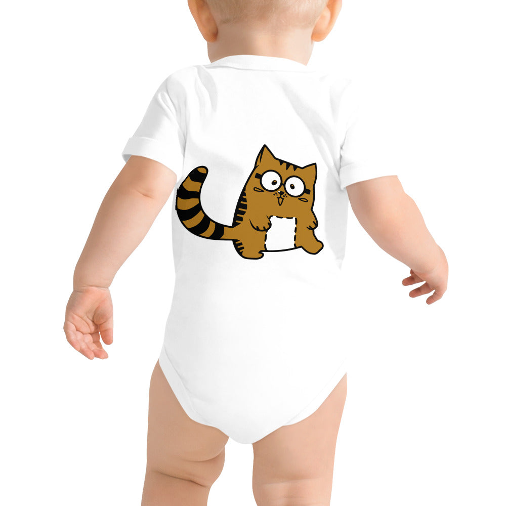 Meow V5 - Baby short sleeve one piece (back print)