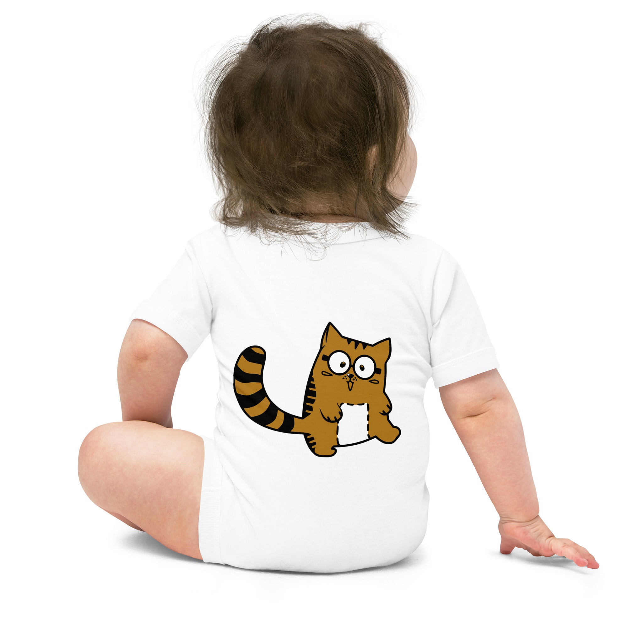 Meow V5 - Baby short sleeve one piece (back print)