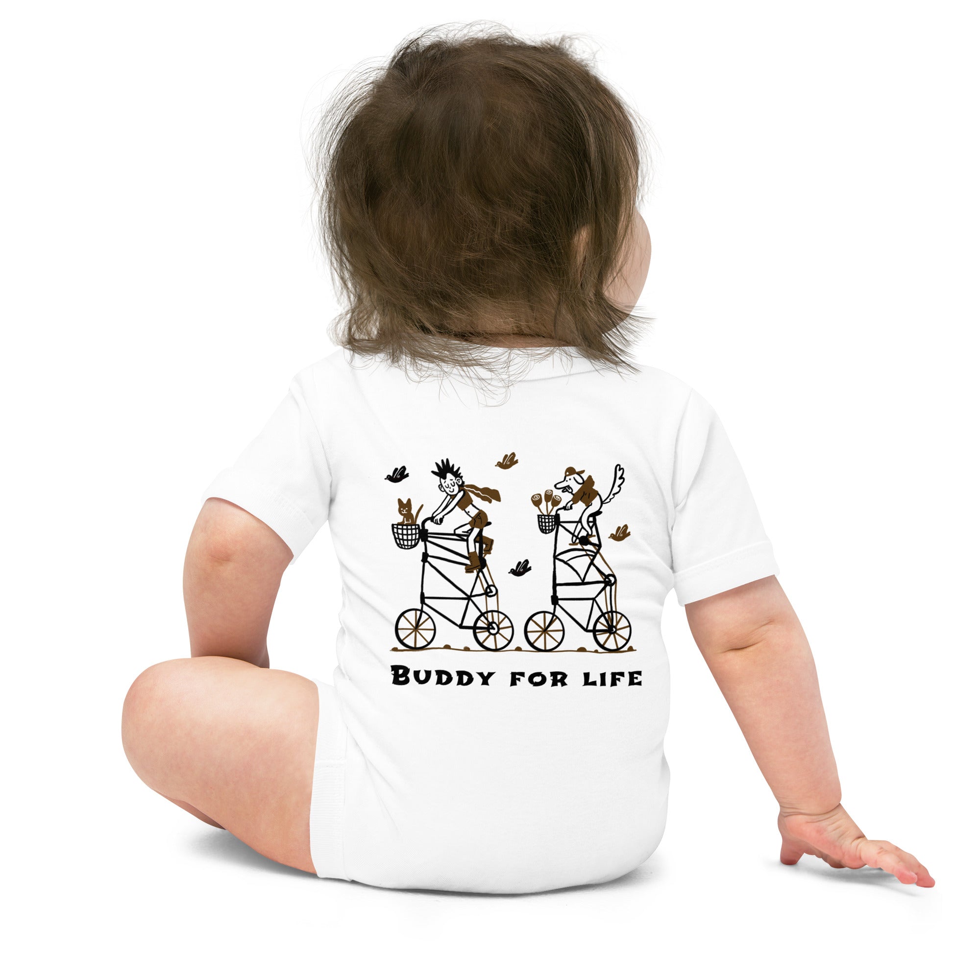 Buddy for life - Baby short sleeve one piece (back print)