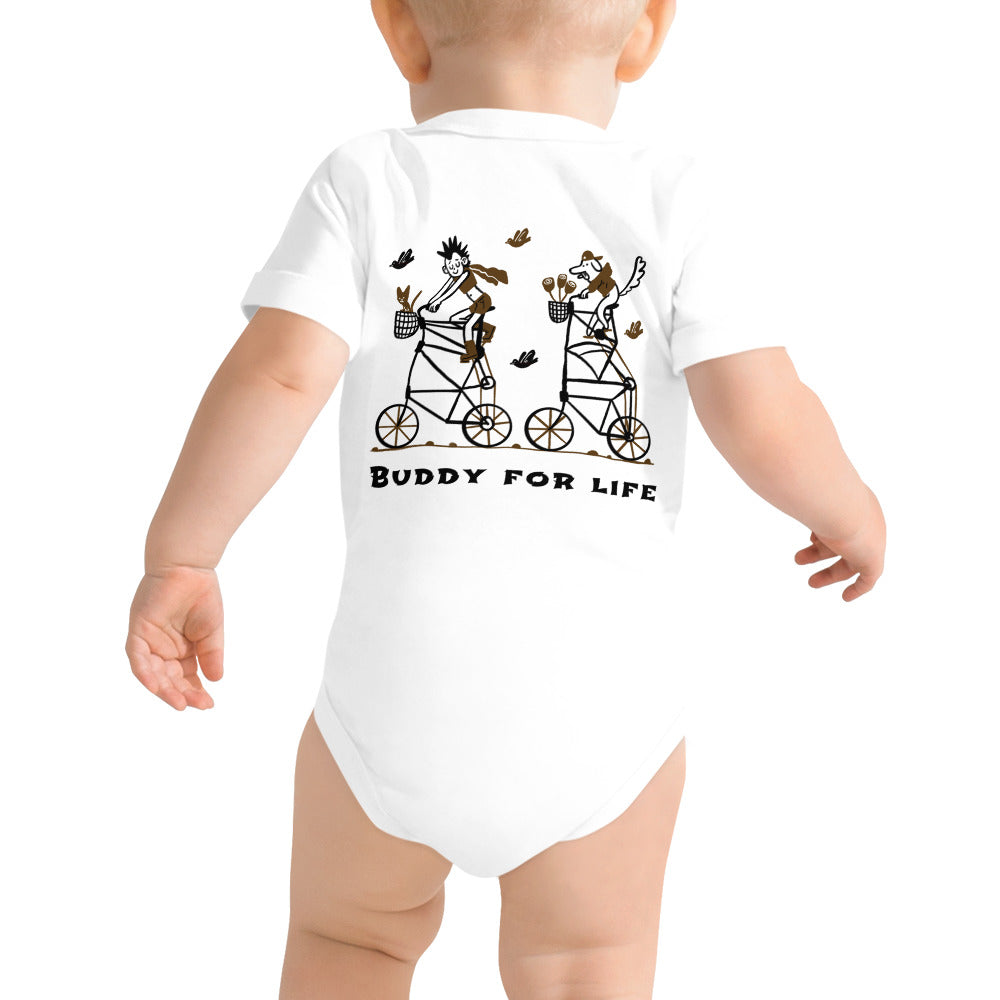 Buddy for life - Baby short sleeve one piece (back print)