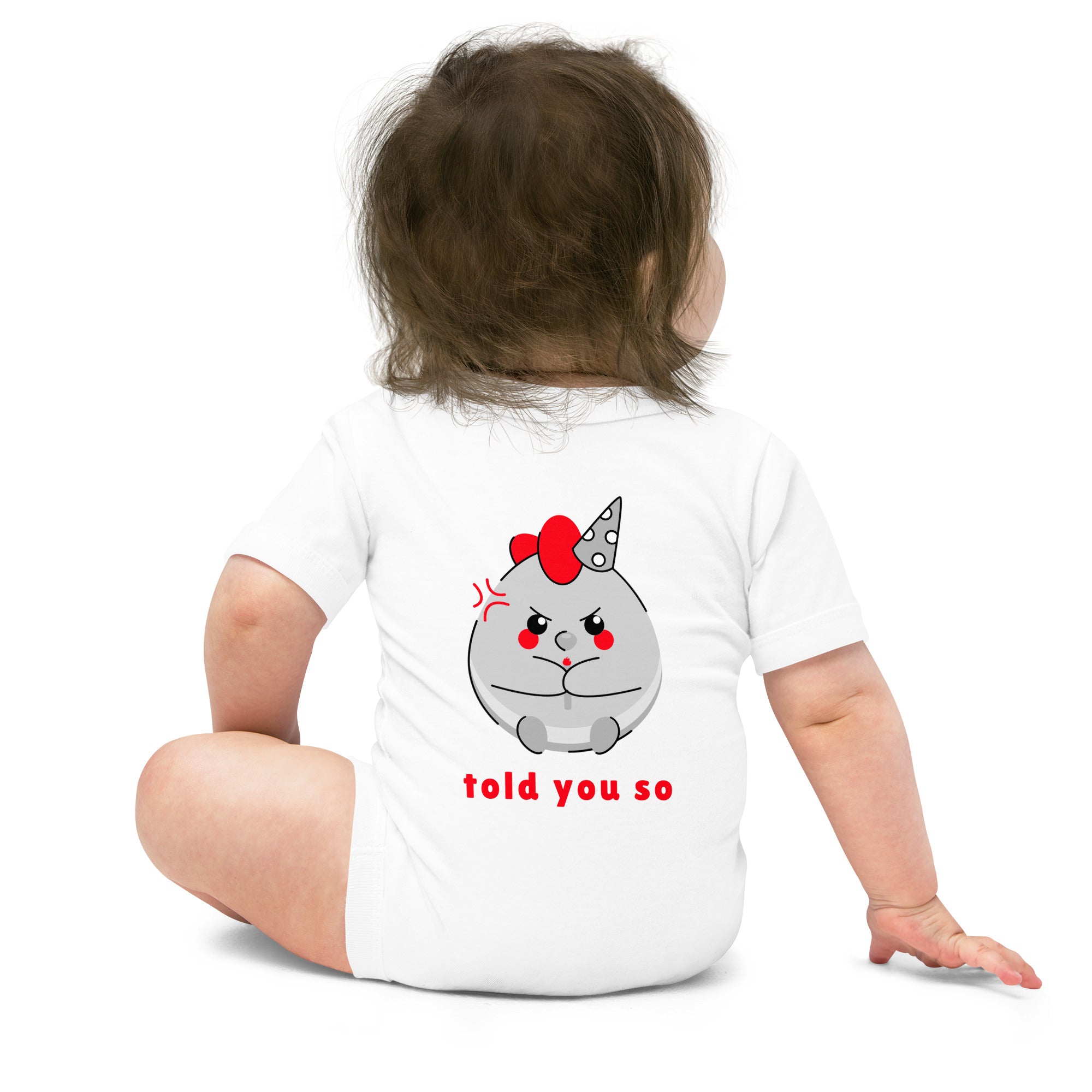 Told you so V - Baby short sleeve one piece (back print)