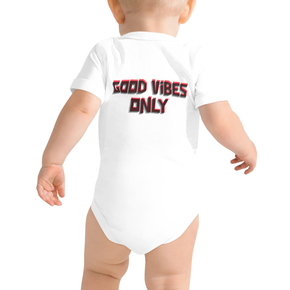 Good vibes only - Baby short sleeve one piece (back print)