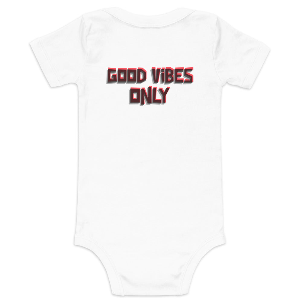 Good vibes only - Baby short sleeve one piece (back print)