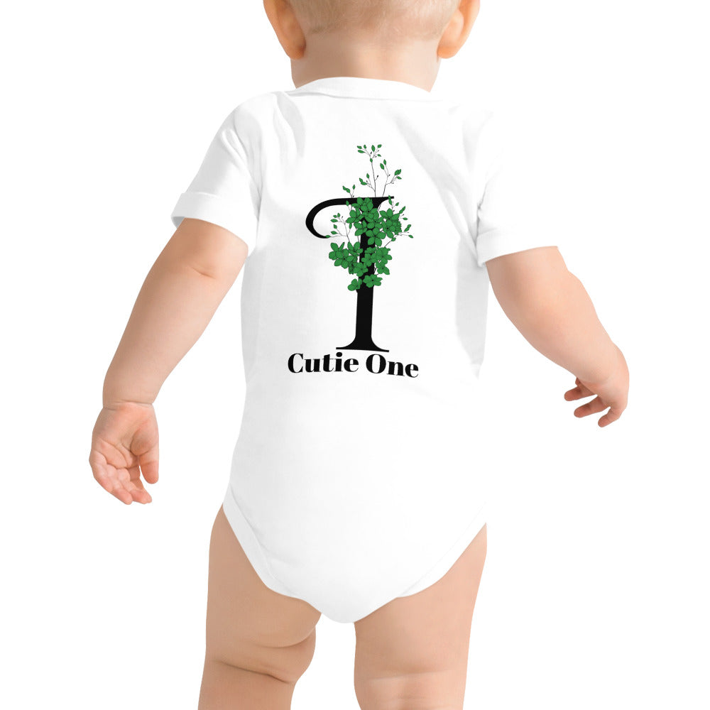 Cutie One - Baby short sleeve one piece (back print)