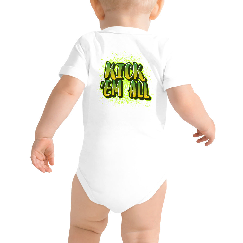 Kick'em all - Baby short sleeve one piece (back print)