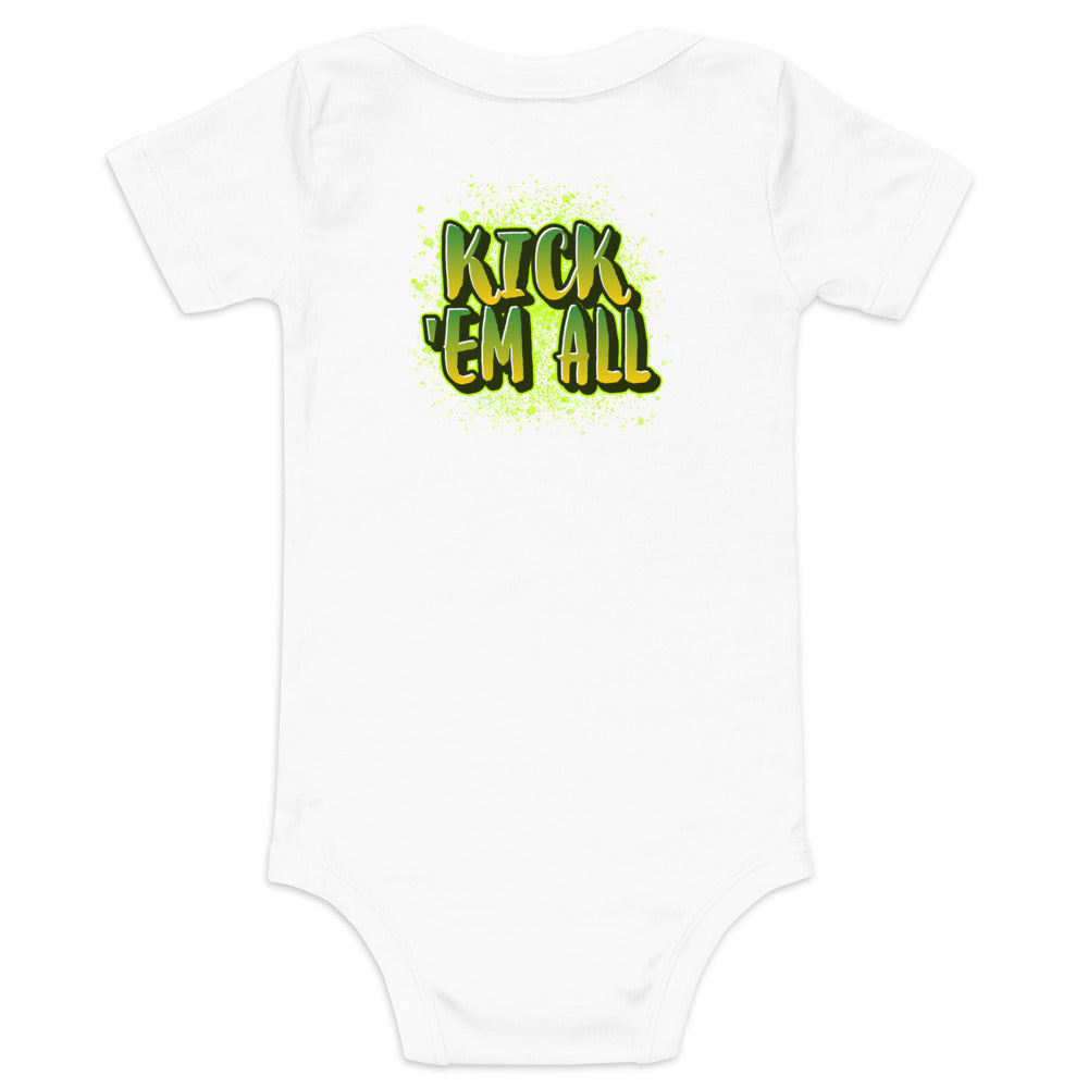 Kick'em all - Baby short sleeve one piece (back print)