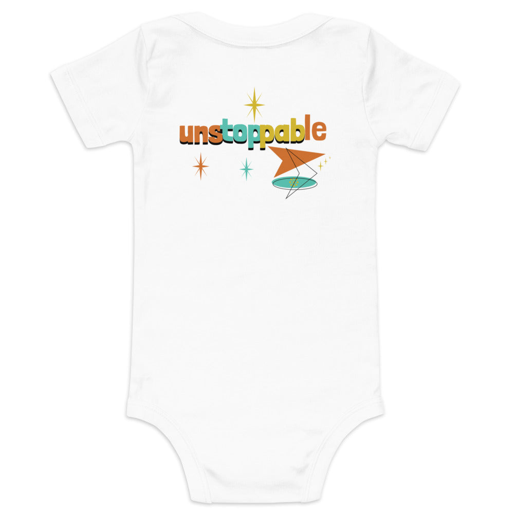 Unstoppable - Baby short sleeve one piece (back print)