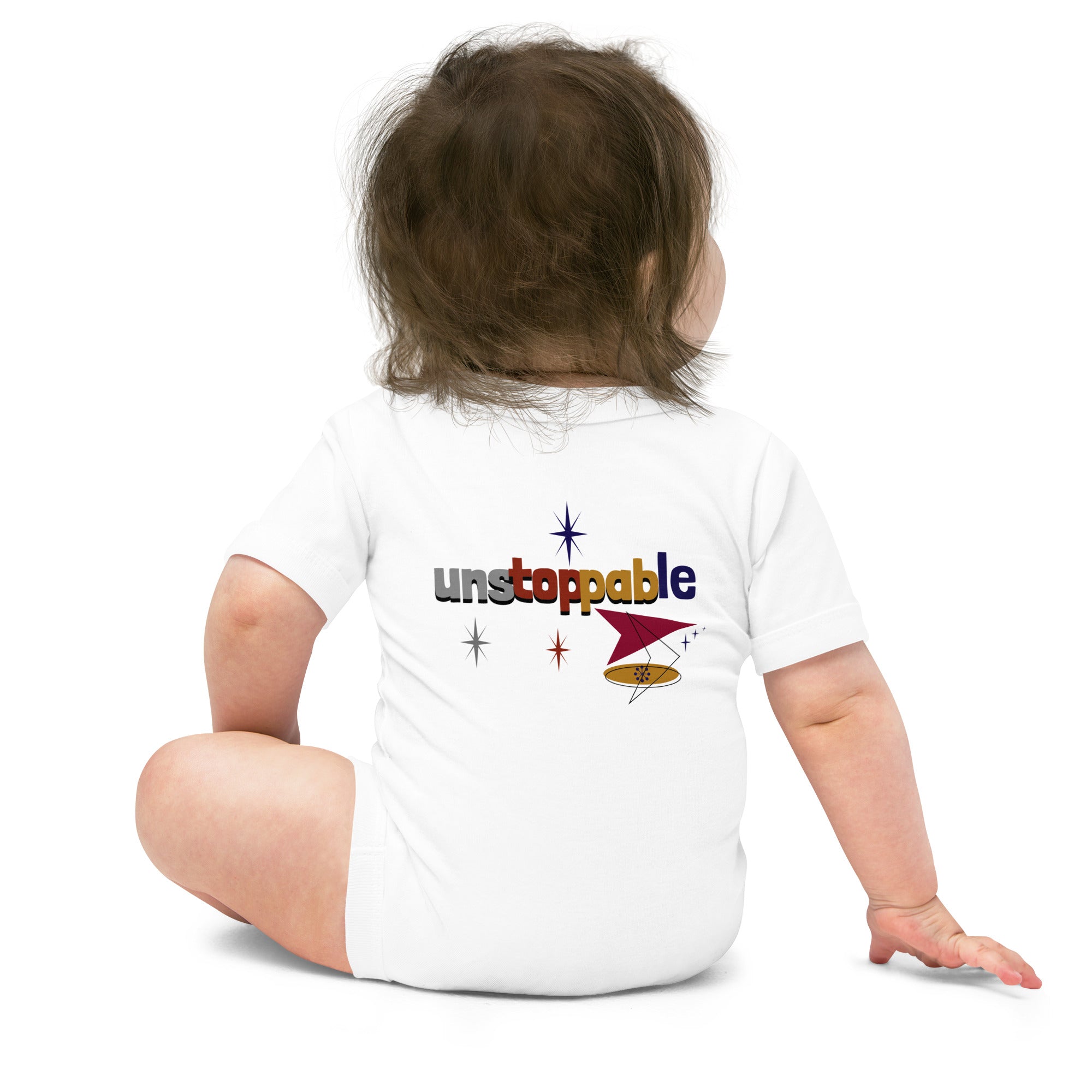 Unstoppable - Baby short sleeve one piece (back print)