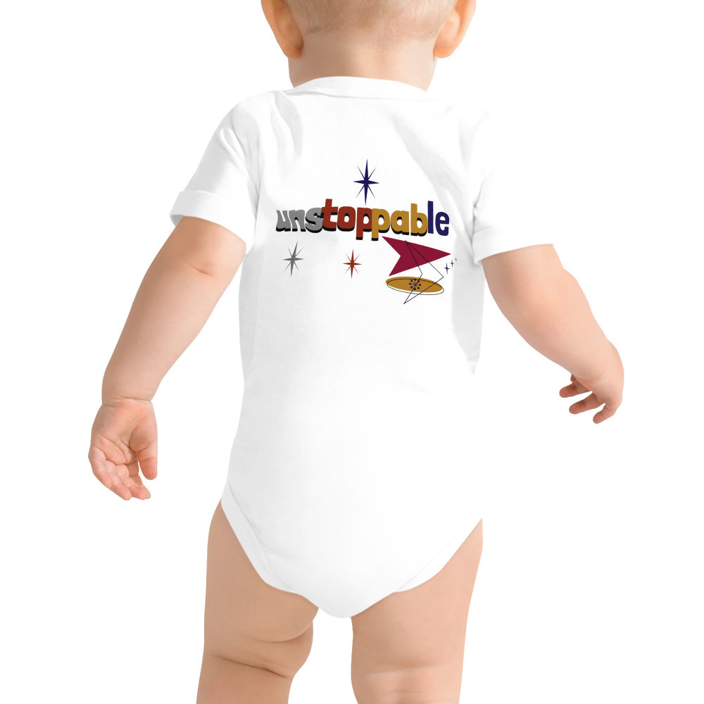 Unstoppable - Baby short sleeve one piece (back print)