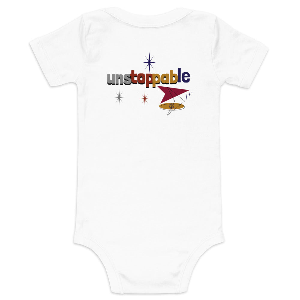 Unstoppable - Baby short sleeve one piece (back print)