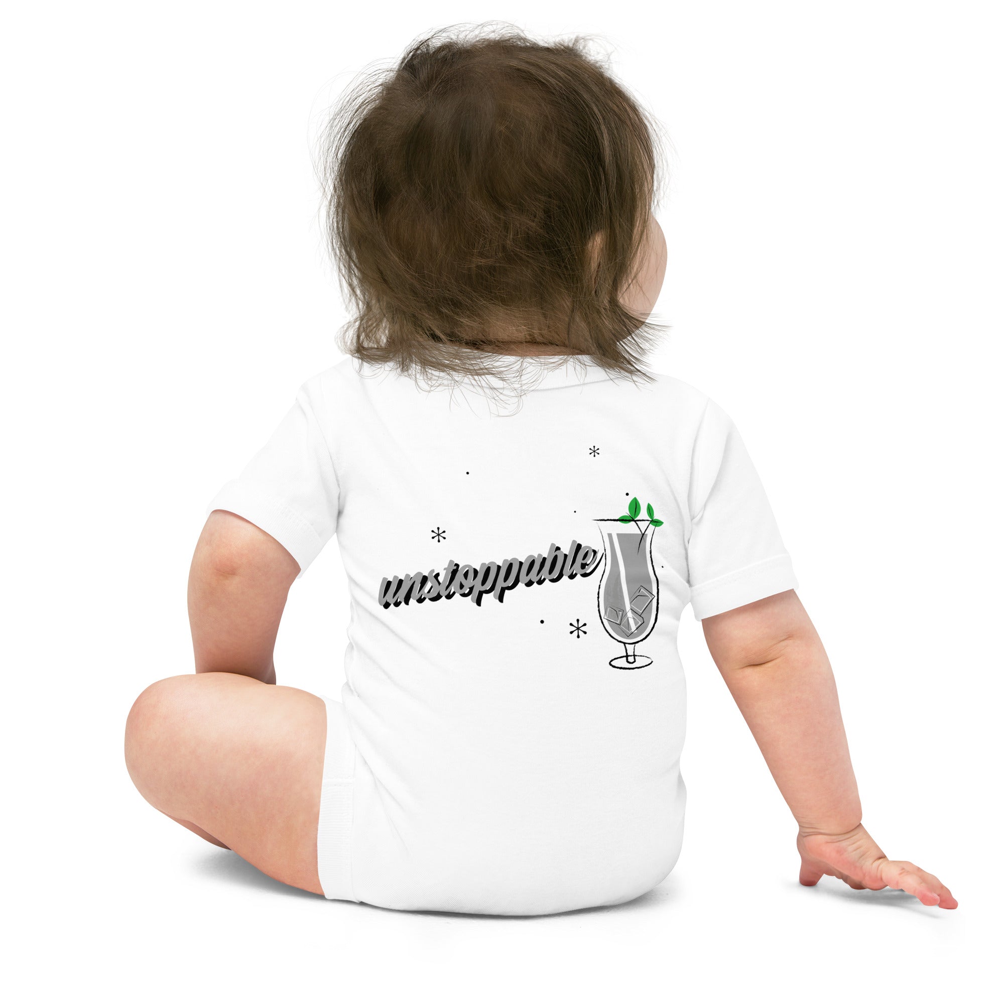 Unstoppable V - Baby short sleeve one piece (back print)