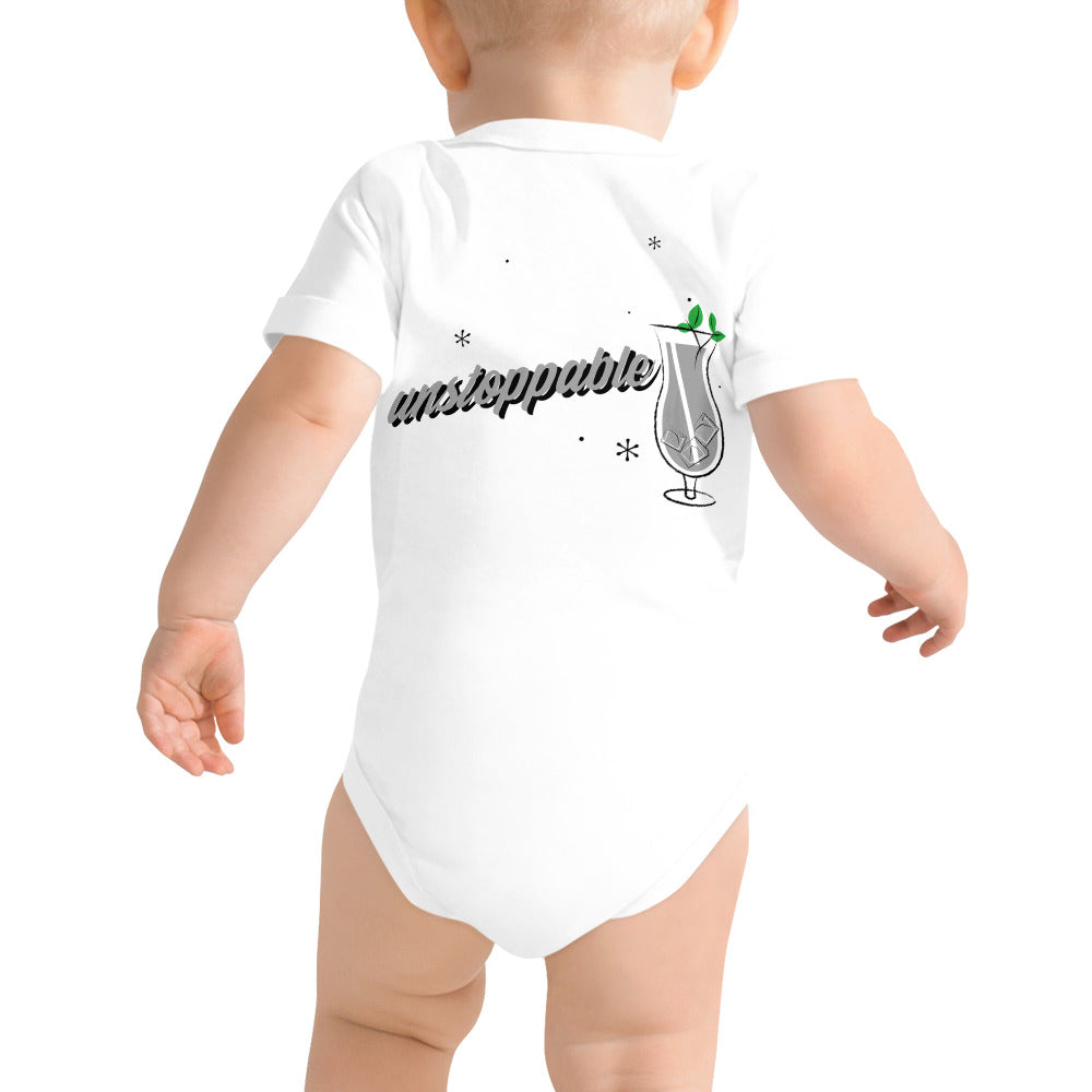 Unstoppable V - Baby short sleeve one piece (back print)